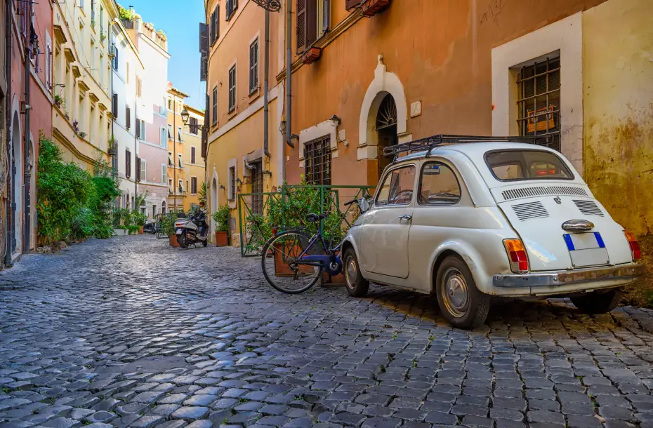Via Trastevere a Roma, Italia